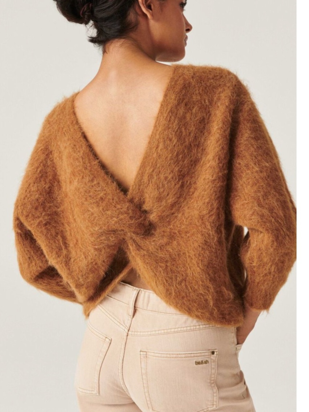 ba&sh Fill Sweater Marron Brown Alpaca Blend Size Small